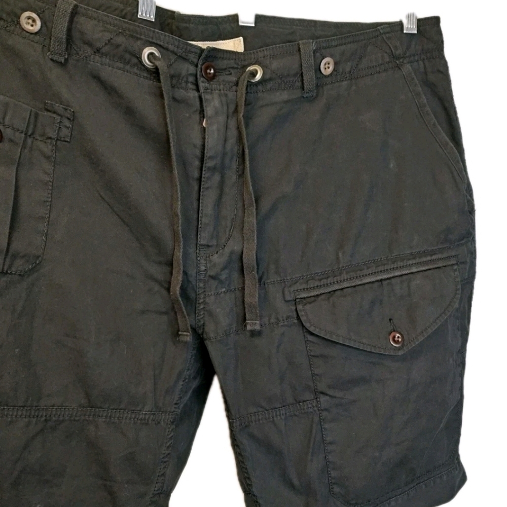 Vtg 90s Polo Ralph Lauren Baggy Wide Leg Cargo Shorts 42/44 Black Field Utility - Picture 6 of 14